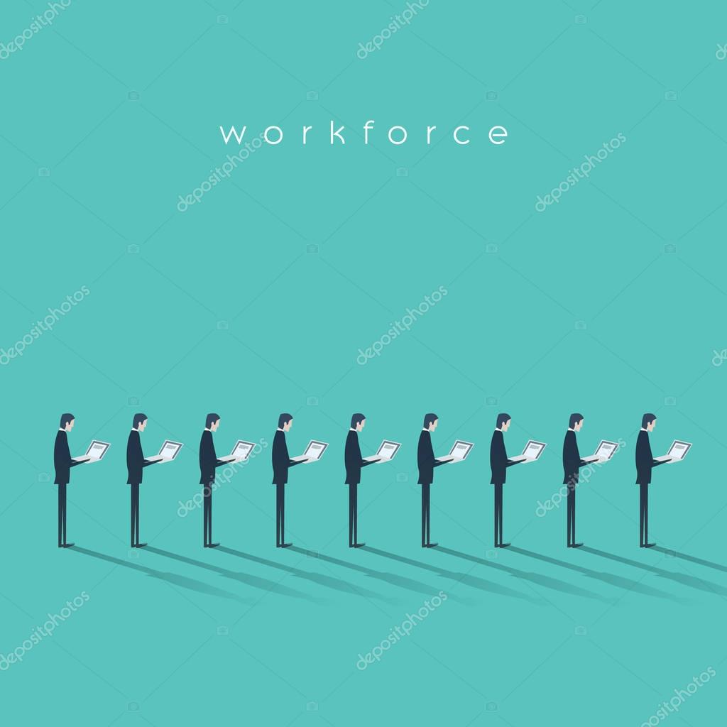El concepto de ilustración vectorial de la fuerza laboral empresarial