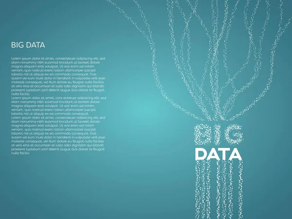 Concepto vectorial de visualización de big data con flujo de datos. Análisis de datos, selección, símbolo de procesamiento . — Archivo Imágenes Vectoriales