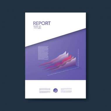 İş raporu kapak şablonu grafikler modern 3d izometrik tasarımı ile. Şirket, analiz, planı sunusu veya broşür.