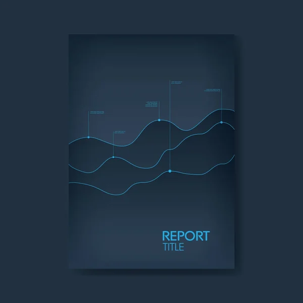 Üzleti jelentés fed sablon sötét háttér és a modern vonal grafikon. — Stock Vector
