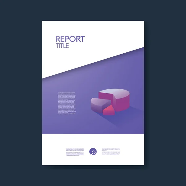 Modèle de couverture de rapport d'entreprise avec diagramme à secteurs dans la conception isométrique 3D moderne. Entreprise, analyse, présentation du plan ou brochure . — Image vectorielle