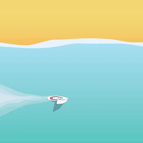 Vacances d'été ou vacances sur voilier près de la plage vecteur affiche modèle . — Image vectorielle