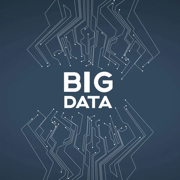 Concepto de vector de visualización de big data. Símbolo de la tecnología futura, seguridad digital, analítica . — Vector de stock