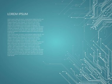 Baskılı devre kartı deseni ile dijital teknoloji vektör arka plan.