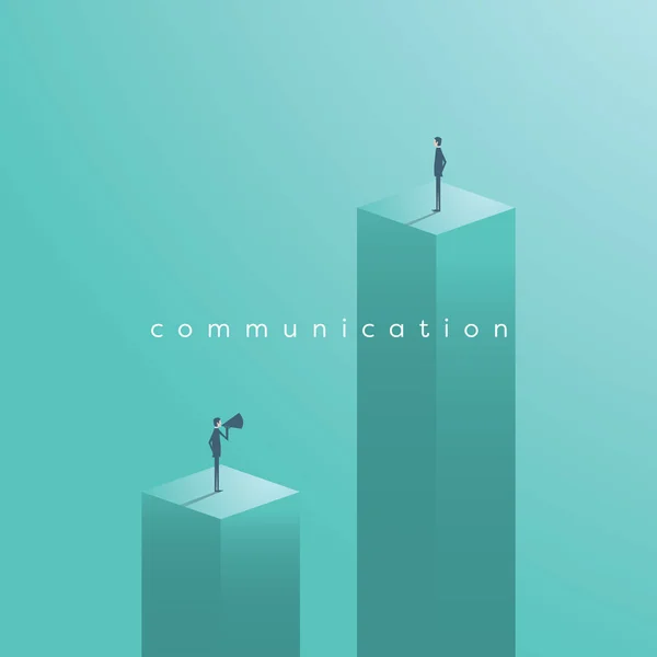 Επιχειρηματική ιδέα φορέα επικοινωνίας με επιχειρηματία φωνάζοντας σε άλλο επιχειρηματία. — Διανυσματικό Αρχείο