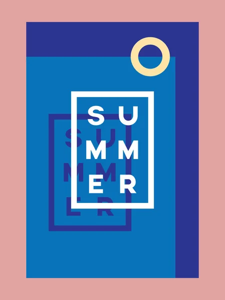 Plantilla de cartel de verano o tarjeta vectorial con piscina y tipografía . — Vector de stock