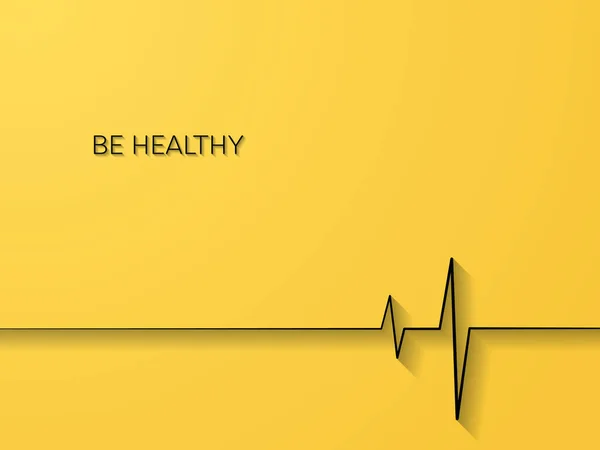 心电图线矢量概念背景, 3D阴影线艺术.健康积极的生活方式，健康的心的象征. — 图库矢量图片