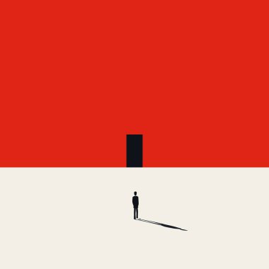 İş kariyeri fırsatı ya da çözüm vektörü konsepti. Yeni başlangıçların, hedeflerin, meydan okumanın sembolü.