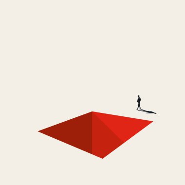 Gelecekteki vektör konseptinde ekonomik durgunluk baş gösteriyor. En az sanat tarzı. Düşüşün, kaybın, finansal krizin sembolü