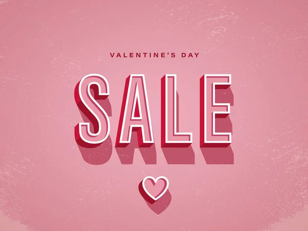 Valentijnsdag verkoop promotionele vector banner of poster met vintage retro typografie. Grunge oude versleten randen. — Stockvector