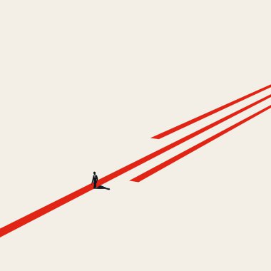 İş adamı ya da girişimci doğru karar verirken doğru yol vektör kavramının seçilmesi.