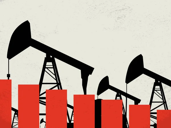 Caída del precio del petróleo en el mercado de crudo en América concepto de vector. Pérdidas de empleo, quiebra en la industria . — Vector de stock