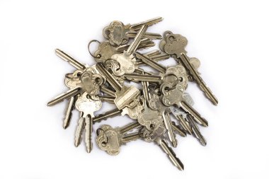 Beyaz arka plan üzerinde izole paslanmaz tuşları