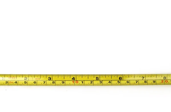 Measuring cable yellow color on white background — Stock Photo, Image