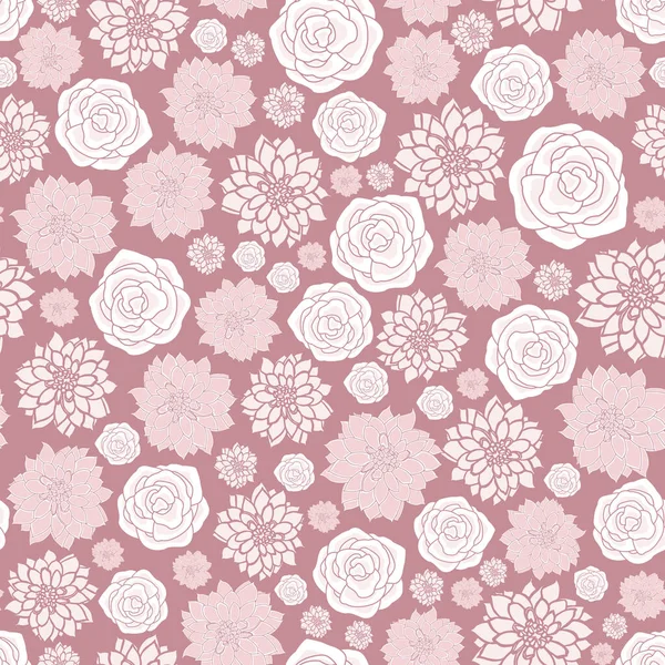 Vektor hellrosa Blüten auf einem rosa Hintergrund verstreut nahtlos wiederholen Muster. Hintergrund für Textilien, Karten, Fertigung, Tapeten, Druck, Geschenkpapier und Scrapbooking. — Stockvektor