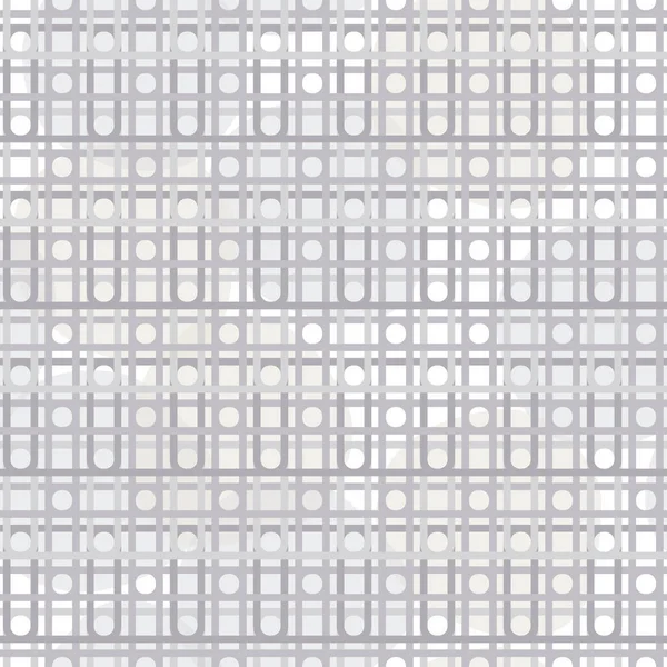 Vector Abstract Circles and Squares Grid in Shades of Gray Seamless Repeat Pattern (en inglés). Fondo para textiles, tarjetas, fabricación, fondos de pantalla, impresión, envoltura de regalo y scrapbooking . — Archivo Imágenes Vectoriales