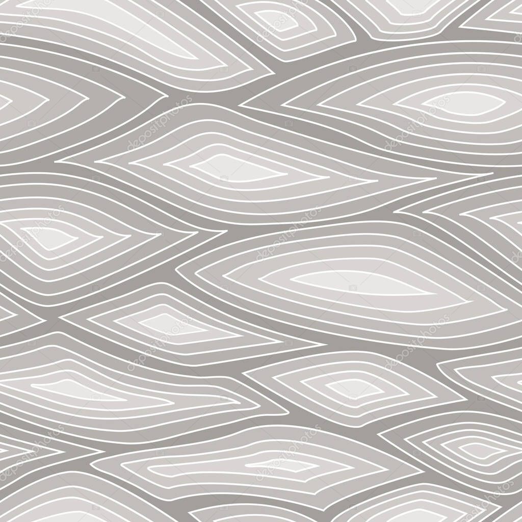 Vector Abstract Nested Contours in Shades of Gray Seamless Repeat Pattern. Background for textiles, cards, manufacturing, wallpapers, print, gift wrap and scrapbooking.