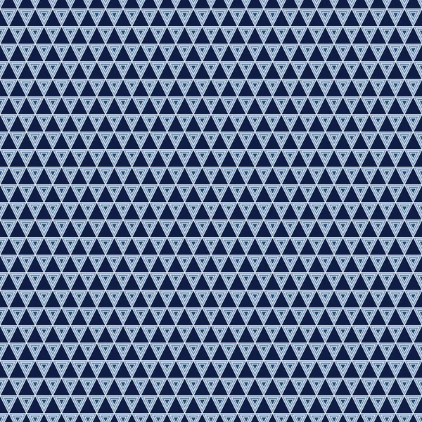 Triángulos anidados geométricos vectoriales en tonos azules sobre fondo azul. Fondo para textiles, tarjetas, fabricación, fondos de pantalla, impresión, envoltura de regalo y scrapbooking . — Vector de stock