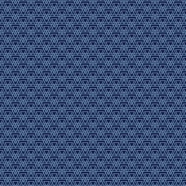 Mavi Arkaplanda Vektör Geometrik Üstüste binen Üçgen Çizgisi Sanatı. Tekstil, kartlar, imalat, duvar kağıtları, baskı, hediye paketi ve yapıştırma kitabı için arkaplan.