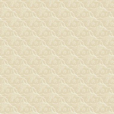 Bej arka planda üst üste binen Bej Çiçekler Kusursuz Özyineleme Deseni. Tekstil, kartlar, imalat, duvar kağıtları, baskı, hediye paketi ve yapıştırma kitabı için arkaplan.