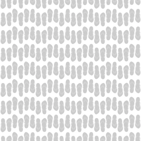 Vector Flip Flop Shoes Grid en gris sobre fondo blanco sin costuras patrón de repetición. Fondo para textiles, tarjetas, fabricación, fondos de pantalla, impresión, envoltura de regalo y scrapbooking . — Vector de stock