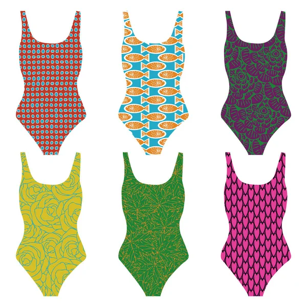 Vector Bright Swim passar ikonen Set på vit bakgrund. Clip konst för utsmyckning kort, nyhetsbrev, scrapbooking. — Stock vektor