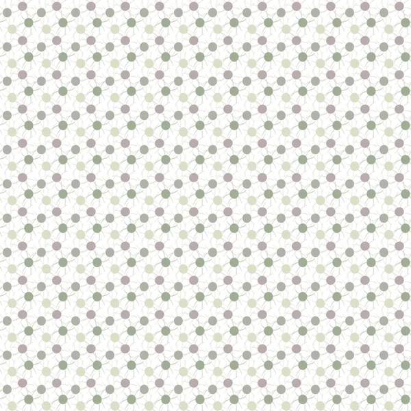 Vector verde beige malva círculos rosados y líneas en blanco patrón de repetición sin costura. Fondo para textiles, tarjetas, fabricación, fondos de pantalla, impresión, envoltura de regalo y scrapbooking . — Archivo Imágenes Vectoriales