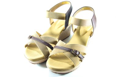 Beyaz arka planda kadın ayakkabı.