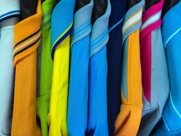 Colorful sport shirt hang on the clothesline. — Stock Photo, Image