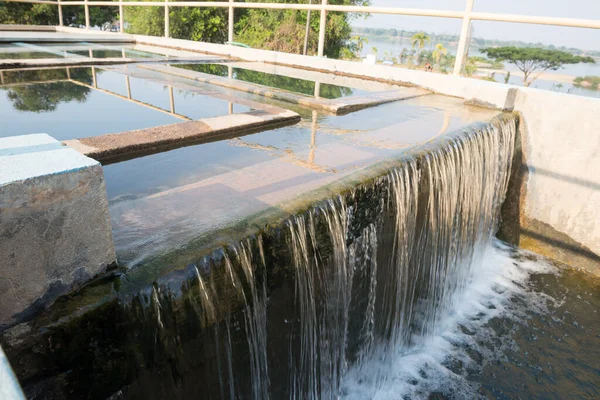 Proceso Tratamiento Aguas Plantas Tratamiento Aguas Las Obras Agua Tailandia — Foto de Stock