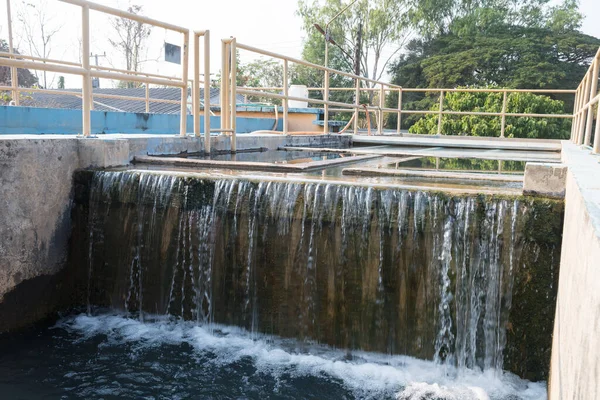 Procesu Uzdatniania Wody Stacji Uzdatniania Wody Wodociągów Tajlandii — Zdjęcie stockowe