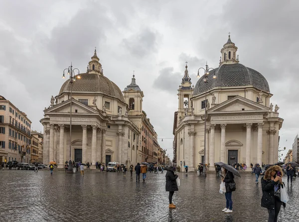 Рим Італія 2019 Рим Осені Piazza Del Popolo — стокове фото