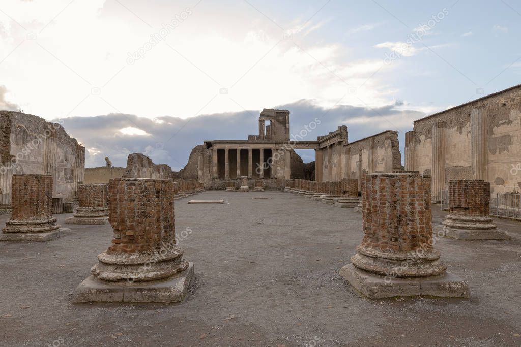 Archaeological ruin of ancient Roman city Pompeii