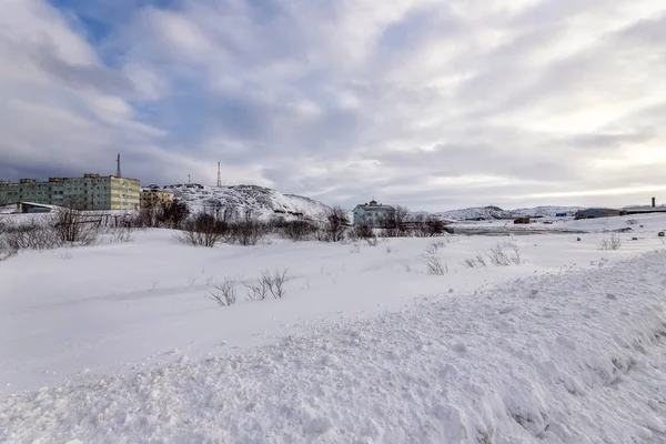 Het Oude Vissersdorp Aan Oever Van Barentszzee Het Schiereiland Kola — Stockfoto