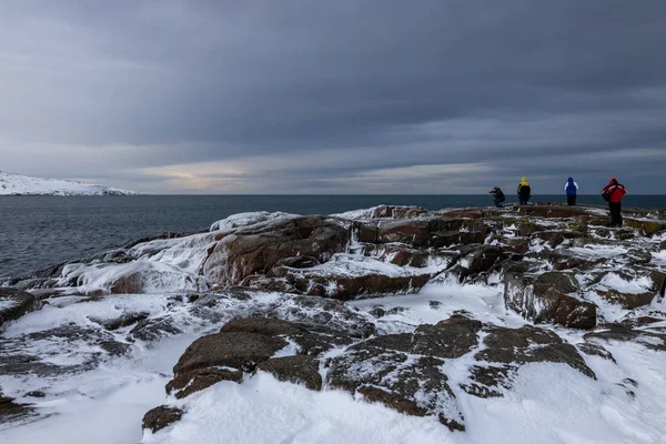 Kolahalvöns Klippiga Kust Teriberka Barents Hav Norra Ishavet — Stockfoto