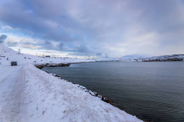 Het Oude Vissersdorp Aan Oever Van Barentszzee Het Schiereiland Kola — Stockfoto