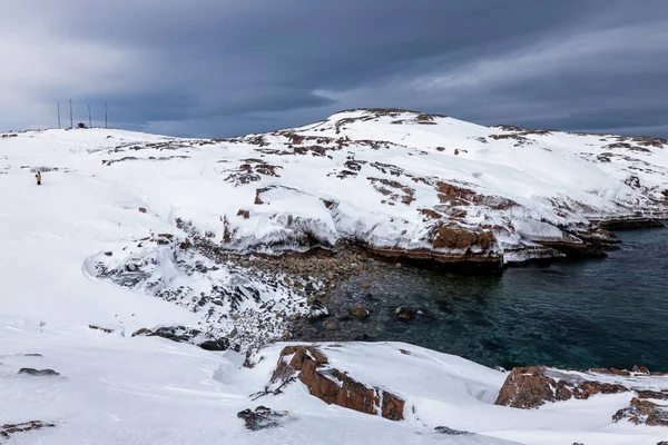 Costa Rochosa Península Kola Mar Barents Oceano Ártico — Fotografia de Stock