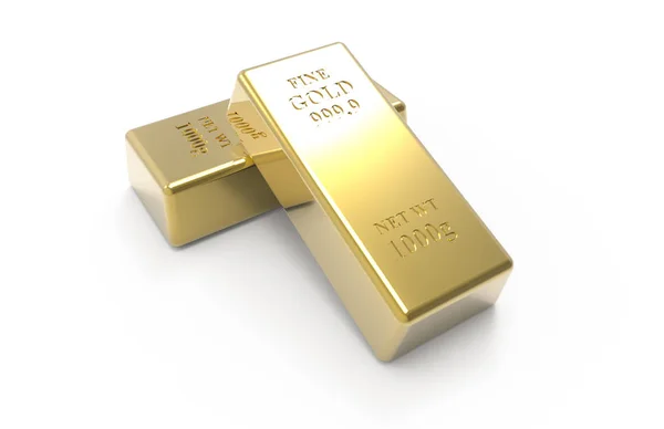 Renderizar Lingotes Ouro Foto Stock — Fotografia de Stock