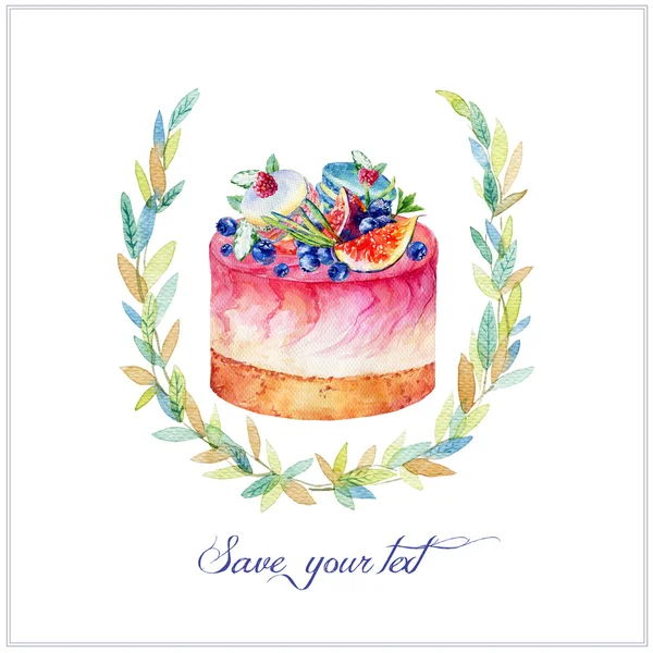 Cheesecake con fichi, mirtilli e amaretti . — Foto Stock