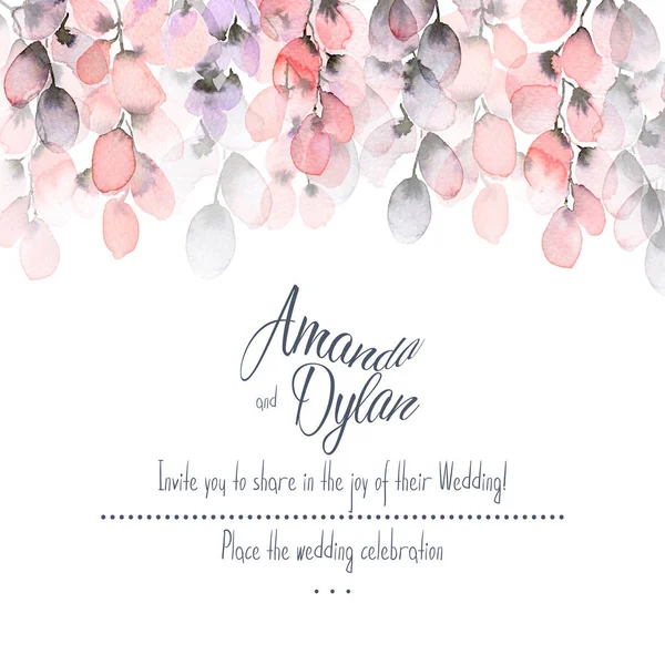 Watercolor background with floral elements. — Stock Photo, Image