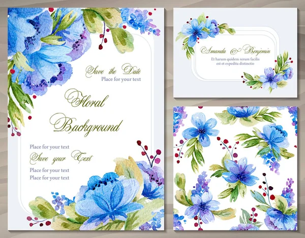 Arka planlar ve çiçek e ile seamless modeli suluboya ayarla