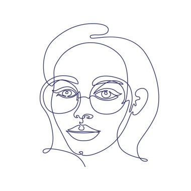 Continuous line, woman face. Abstract, modern art. Fashion concept, one line drawing for use in design. vector Continuous line, woman face. Abstract, modern art. Fashion concept, one line drawing for use in design. vector