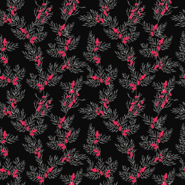 Ardıç dalları pürüzsüz desen. Meyveli, meyveli kozalaklı ağaç.