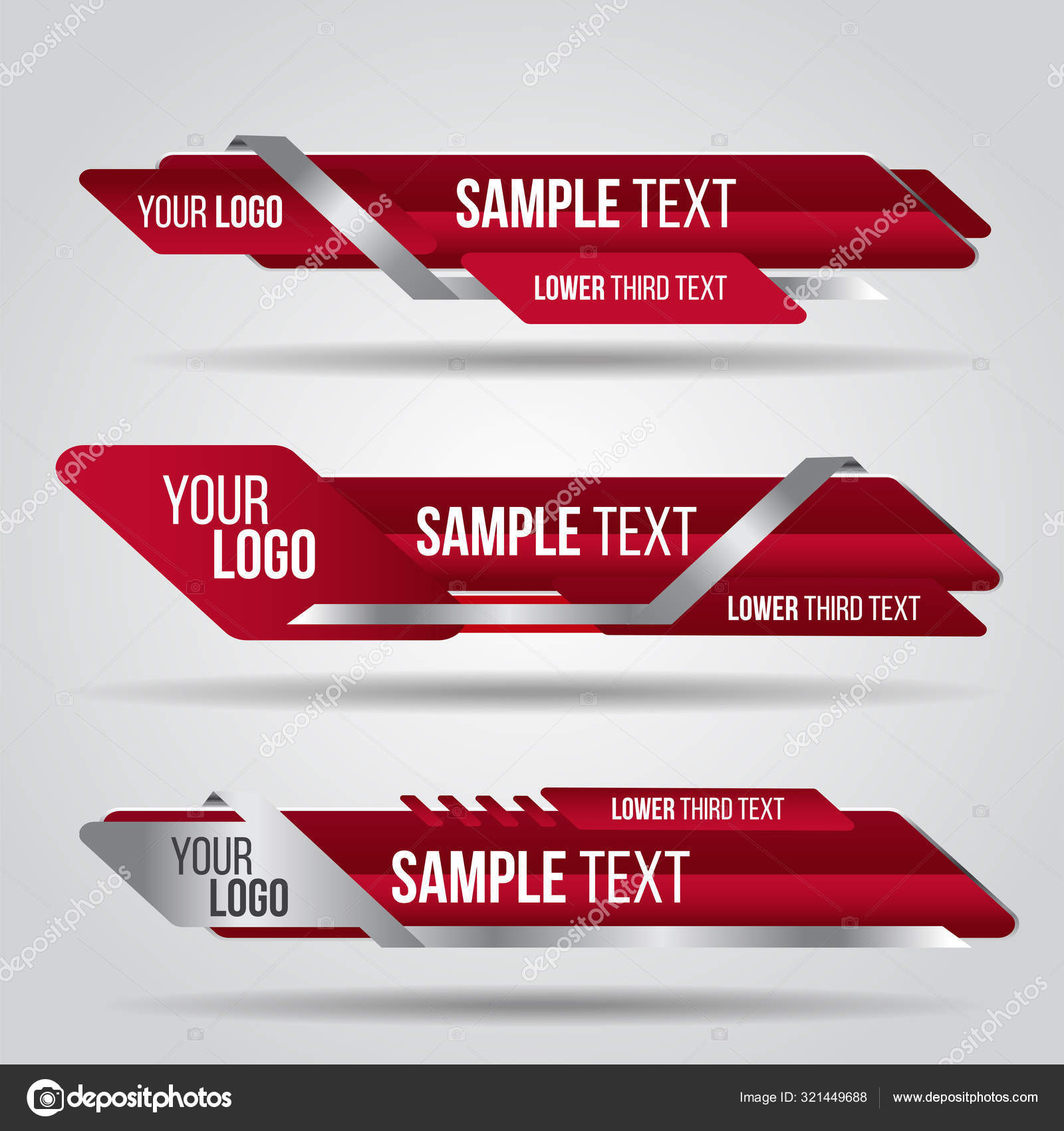 Lower Third Red Design Template Modern Contemporary Set Banners Bar Stock  Vector Image by ©Zeedoherty #321449688