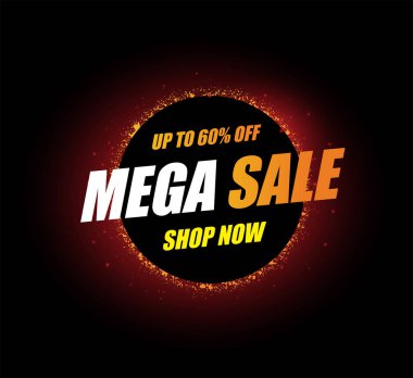 Özel teklifler, satışlar ve indirimler için soyut Mega satış şablonu tasarımı..