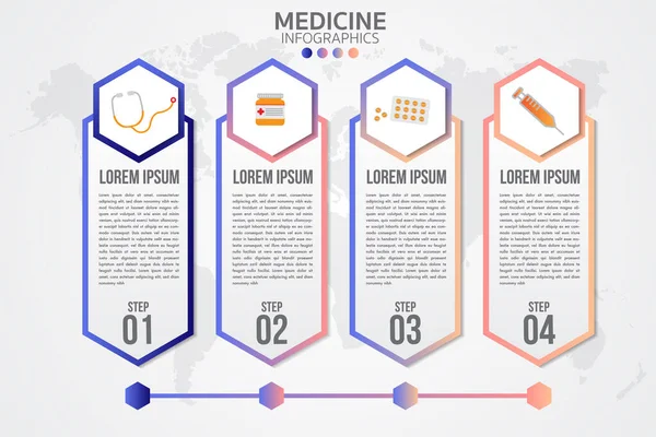 Medicine Phamacy Infographic Set Healthcare Medical Research Infographic Set Flat — Stock Vector