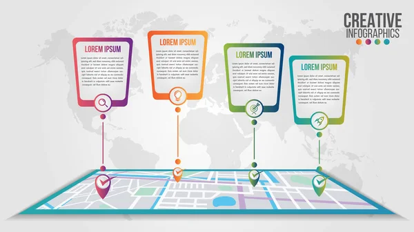 Infográfico Moderno Modelo Vetor Design Linha Tempo Para Negócios Com —  Vetores de Stock