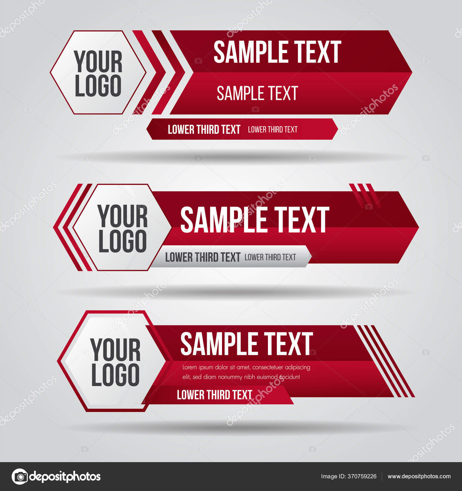 Lower Third Red Design Template Modern Contemporary Set Banners Bar Stock  Vector Image by ©Zeedoherty #370759226
