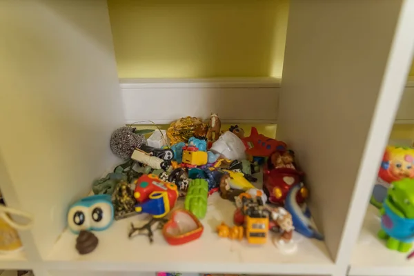 Interior Children Room Many Toys Cabinet Shelves Toys — Stock Photo, Image