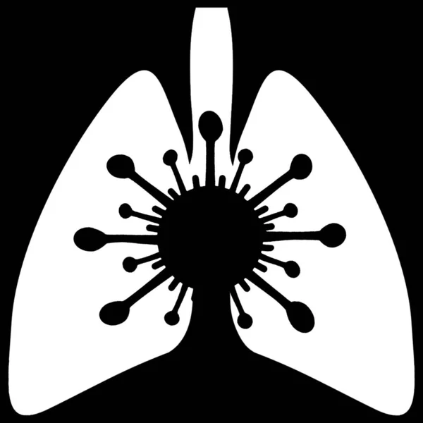Ikona Płuc Covid Znakowe Płuca Ikoną Wirusa Covid Sars Cov — Zdjęcie stockowe